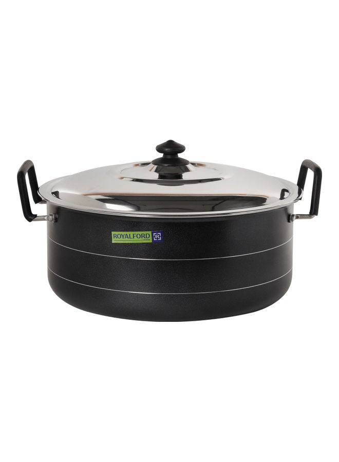 Royalford Nonstick Biriyani Pot With Stainless Steel Lid Black Largecm  - Image 1