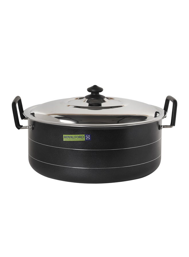 2-Piece Aluminium Non Stick Casserole With Lid Black 36cm