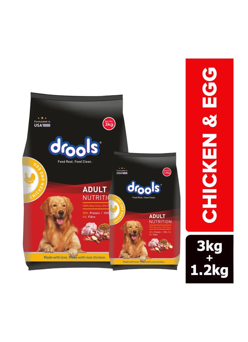 Drools Chicken And Egg Adult Dry Dog Food Multicolour 3+1.2kg - Image 3