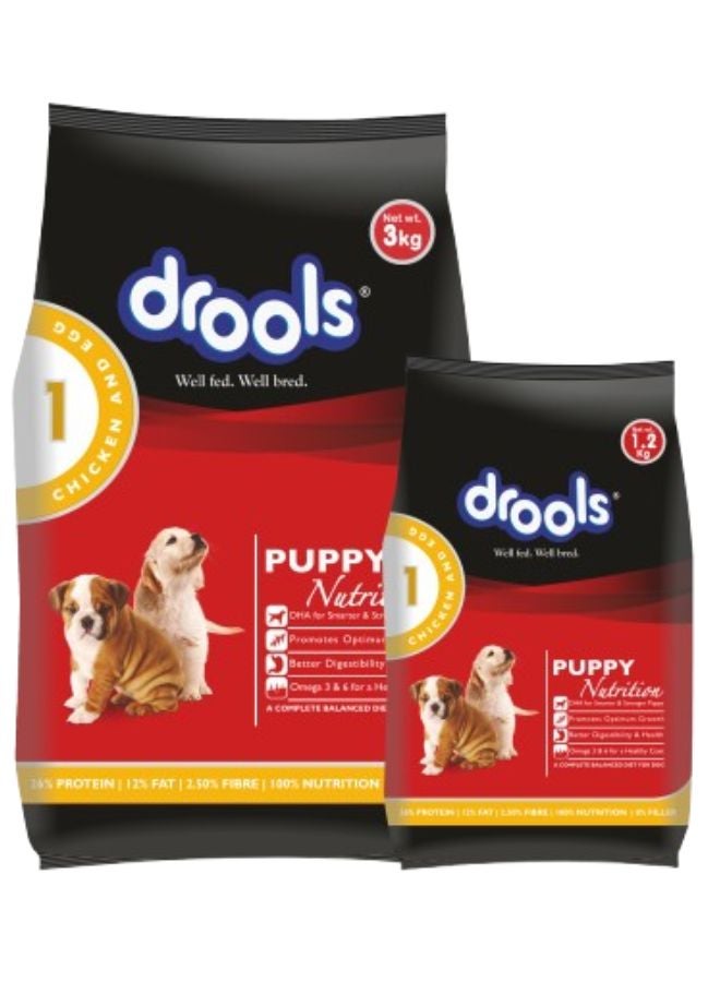 درولز طعام جاف للكلاب الجراء بالدجاج والبيض - Image 1