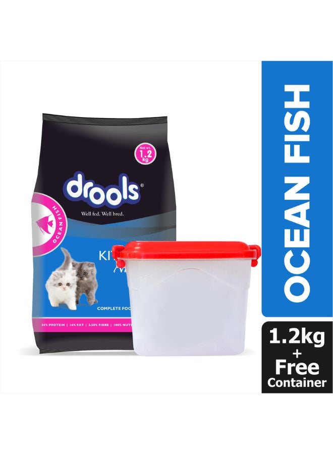 Drools - Ocean Fish Dry Cat Food For Kittens With Free Container 1.2kg - Image 1