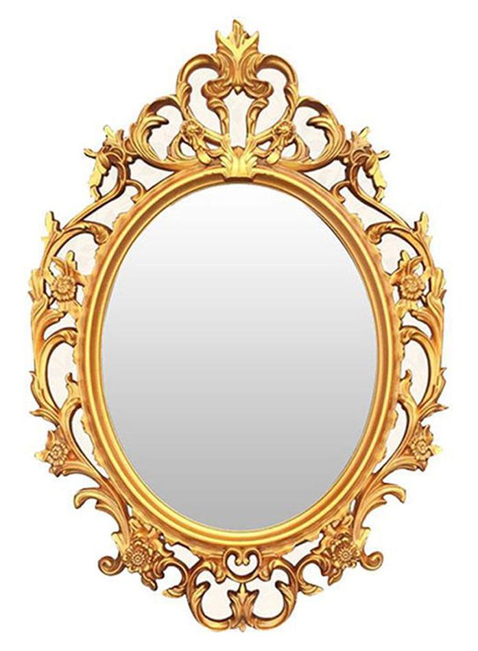 LINGWEI Oval Shape Decorative Wall Hanging Mirror Gold 58x83x3cm - Image 1