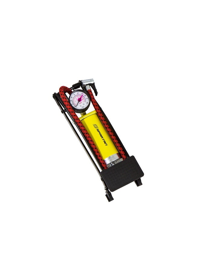 Spartan Foot Pump – Single Cylinder, 41cm, High-Pressure with Gauge, Foldable Design 41cm 41cm - Image 1