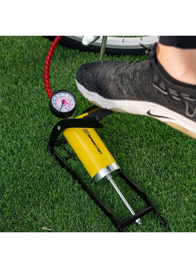 Spartan Foot Pump – Single Cylinder, 41cm, High-Pressure with Gauge, Foldable Design 41cm 41cm - Image 2
