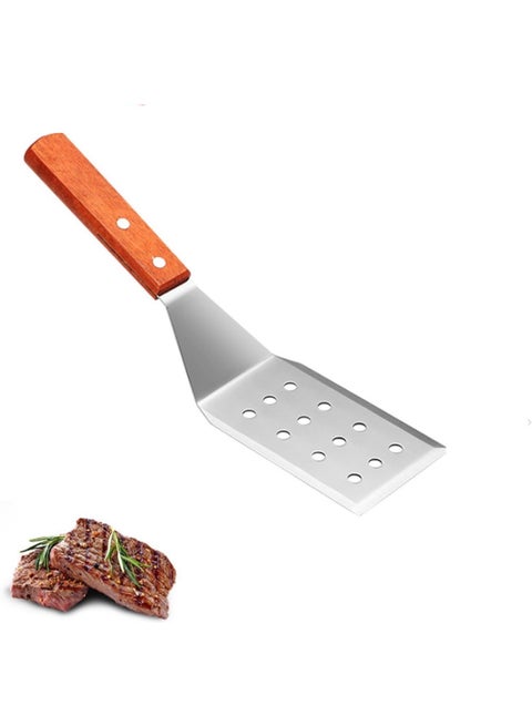 Artc Burger Griddle Food Turner Flipper With Holes Spatula Utensil Wooden Handle Multicolour