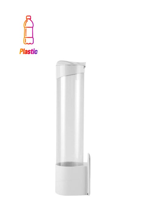 Anti Dust Paper Cup Dispenser Plastic Holder 7.5Cm 50 Cups Convenient Container Multicolour 10x38cm