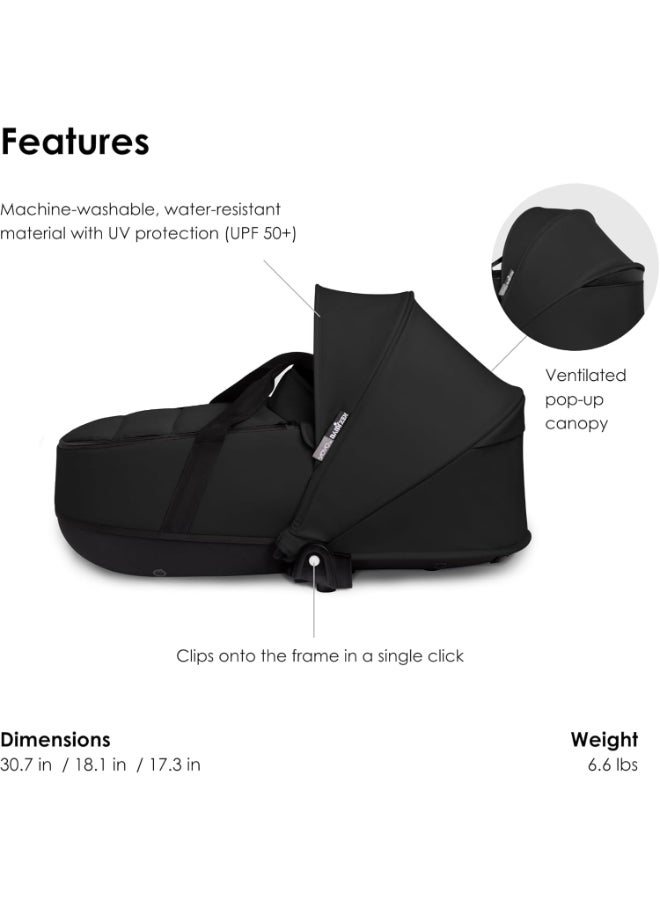 STOKKE - Yoyo 0+ Bassinet, Black Includes Thick Double Mattress, Ventilated Shell And Canopy Requires Yoyo2 Frame - Image 1
