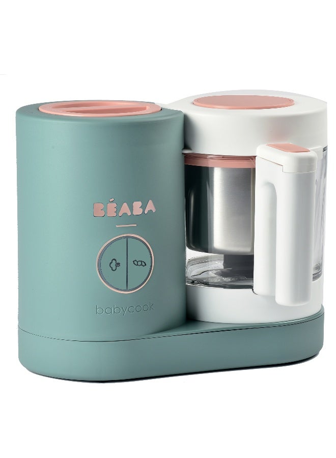 Beaba Babycook Neo 4-in-1 Baby Food Maker, Steam, Blend, Reheat and Defrost, Eco-Friendly Glass Bowl, 1250ml Capacity, BPA-Free, Eucalyptus Color - Image 1