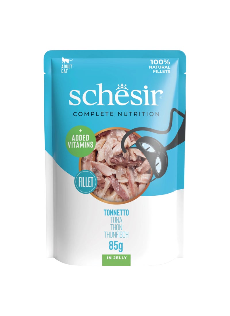 شيسر كيس جيلي تونا للقطط 85 جم . - Image 1