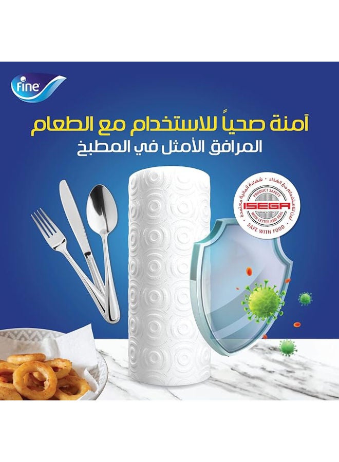 فاين - مناديل مطبخ سوبر تاول 2 طبقة 12 رول أبيض - Image 1