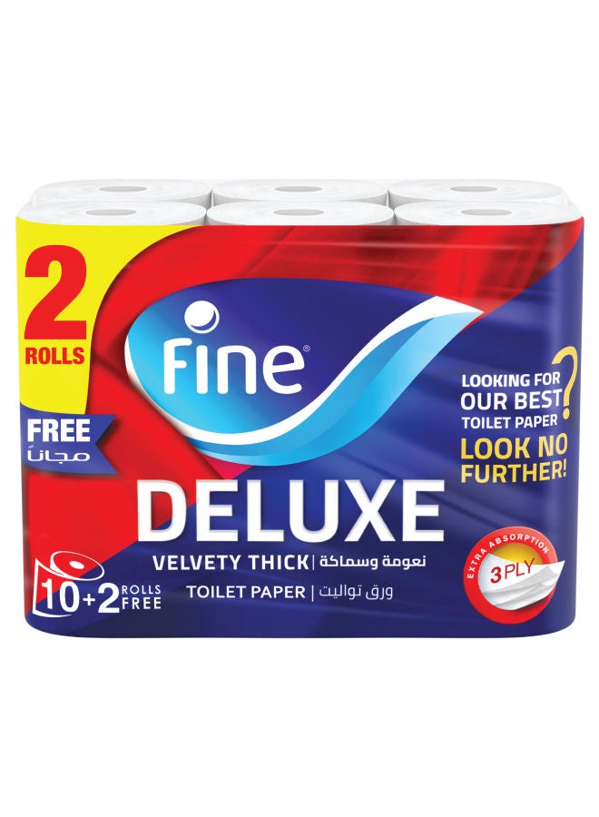 Toilet Rolls Deluxe Velvety Thick - 12 Roll 3 Ply - pnsku/N49659483A/45/_/1704793528/71b71ec3-a734-4581-b2f5-f03f37e0eee0