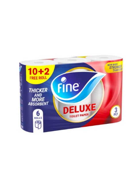Toilet Rolls Deluxe Velvety Thick - 12 Roll 3 Ply