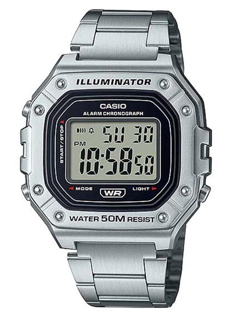 CASIO Men's Wrist Watch W-218HD-1AVDF - 44 mm - Silver - Image 1