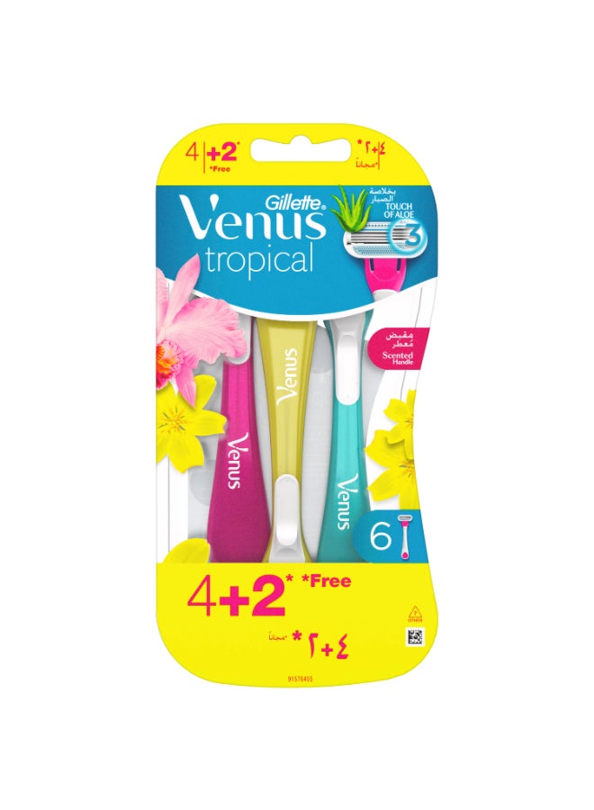 Venus Tropical Disposable Razor 6 Pieces  - Image 3