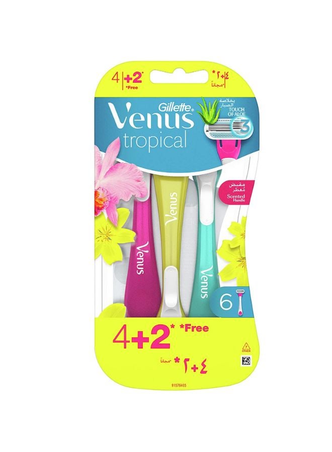 Venus Tropical Disposable Razor 6 Pieces  - Image 1