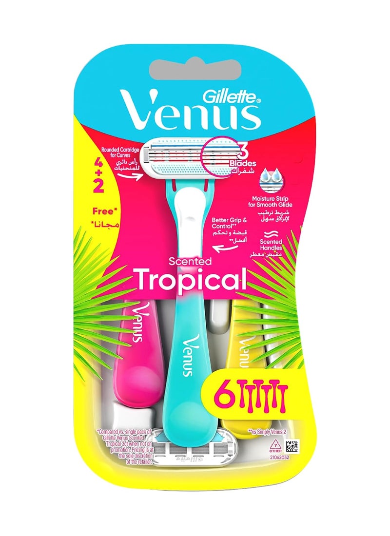 Venus Tropical Disposable Razor 6 Pieces Assorted Assorted 6 Pieces - Image 1