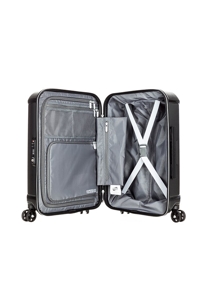 American Tourister Technum Suitcase, Check-In Size 68 cm / 25 inch, 4 Spinner Wheels, Hard Top, Polycarbonate, Diamond Black|DuoSaf™ Security Zipper|Dual Tube Pull Handle|Expandable - 3 Years Global Warranty Diamond Black - Image 5