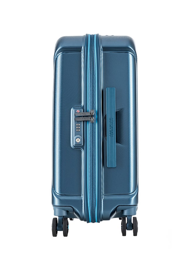 American Tourister Technum Suitcase, Check-In Size 68 cm / 25 inch, 4 Spinner Wheels, Hard Top, Polycarbonate, Metallic Blue|DuoSaf™ Security Zipper|Dual Tube Pull Handle|Expandable - 3 Years Global Warranty Metallic Blue - Image 2