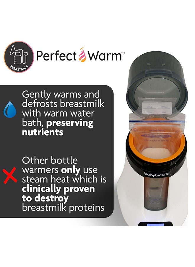 Baby Brezza - Smart Baby Bottle Warmer, Breastmilk Warmer + Defroster - Only Brand with Different Temperatures for Breastmilk + Formula - Universal Fit for All Bottles + Milk Bags - Bluetooth Control - Image 1