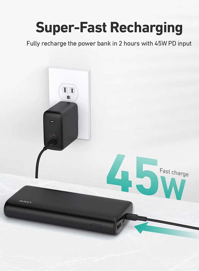 Aukey 20000 mAh Essential Power Bank With 65W PDPB-Y37 Black  - Image 4