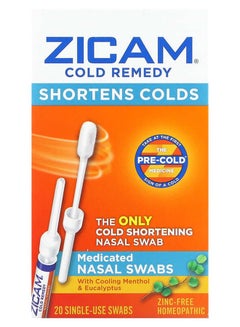 Cold Remedy Medicated Nasal Swabs 20 Single-Use Swabs