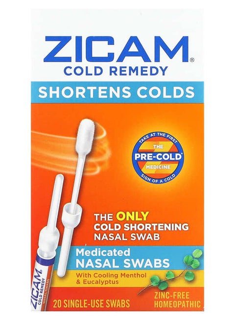 Cold Remedy Medicated Nasal Swabs 20 Single-Use Swabs