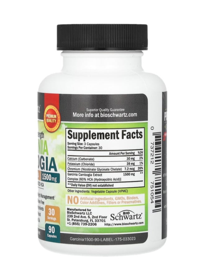 Maximum Strength, Garcinia Cambogia, 1,500 Mg - 90 Capsules