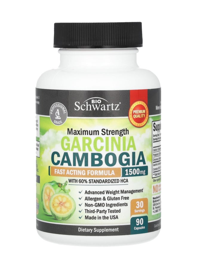 Maximum Strength, Garcinia Cambogia, 1,500 Mg - 90 Capsules