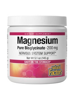 natural Factors Magnesium Pure Bisglycinate 200Mg 5.1 Oz Packaging May Vary  - Image 1
