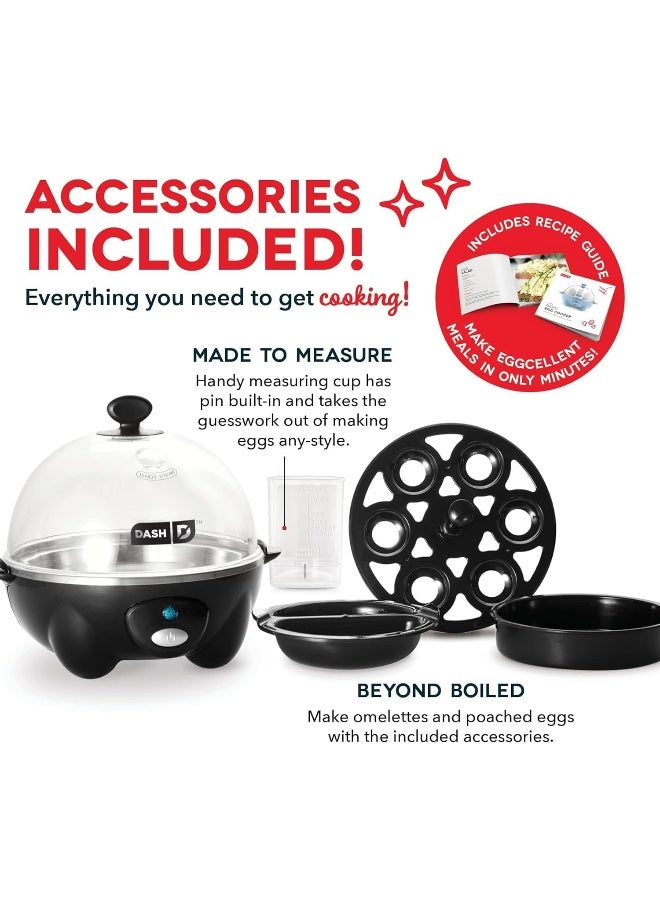 Dash Rapid Egg Cooker: 6 Egg Capacity Electric Egg Cooker For Hard Boiled Eggs, Poached Eggs, Scrambled Eggs, Or Omelets With Auto Shut Off Feature 360 W DEC005BK Black/Clear - Image 5