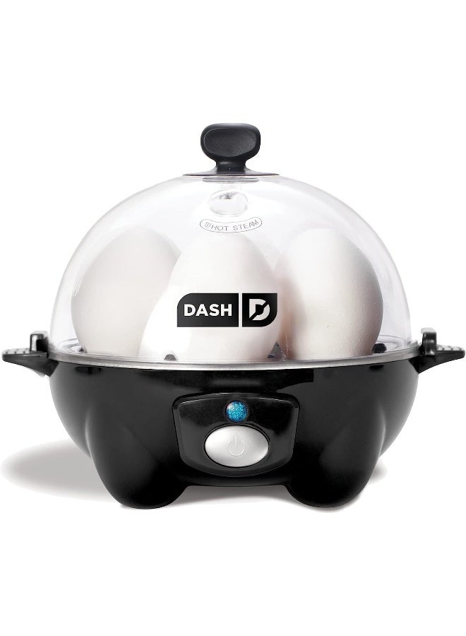 Dash Rapid Egg Cooker: 6 Egg Capacity Electric Egg Cooker For Hard Boiled Eggs, Poached Eggs, Scrambled Eggs, Or Omelets With Auto Shut Off Feature 360 W DEC005BK Black/Clear - Image 1