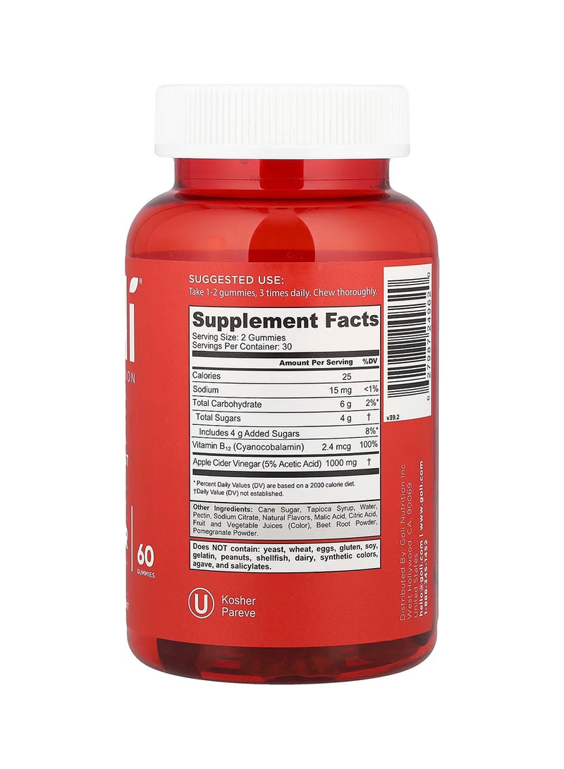 Apple Cider Vinegar 60 Gummies Packaging May Vary