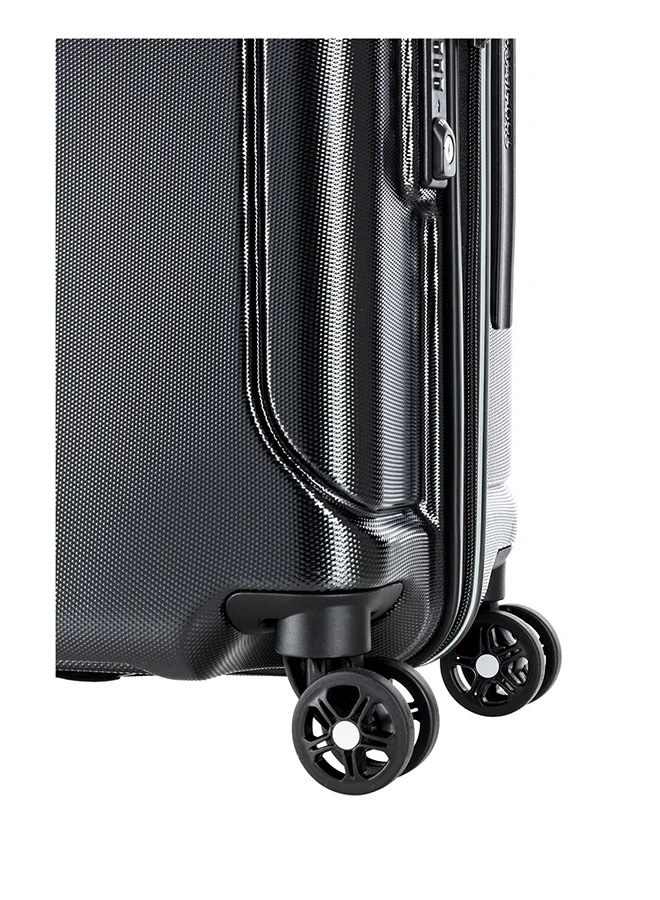 American Tourister 55 cm / 20 inch Technum Suitcase, Cabin Size 55 cm / 20 inch, 4 Spinner Wheels, Hard Top, Polycarbonate, Diamond Black|DuoSaf™ Security Zipper|Dual Tube Pull Handle|Expandable|TSA Lock - 3 Years International Warranty Diamond Black  | Best Price UAE
