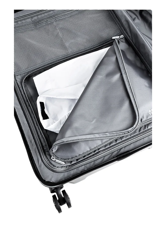 American Tourister 55 cm / 20 inch Technum Suitcase, Cabin Size 55 cm / 20 inch, 4 Spinner Wheels, Hard Top, Polycarbonate, Diamond Black|DuoSaf™ Security Zipper|Dual Tube Pull Handle|Expandable|TSA Lock - 3 Years International Warranty Diamond Black  | Best Price UAE