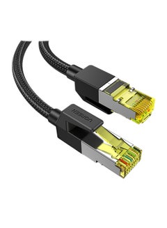 يو جرين كابل إيثرنت كات 7 جيجابت RJ45 مضفر F/FTP لشبكة LAN عالي السرعة 10 جيجابايت في الثانية/600 ميجاهرتز متوافق مع أجهزة بلايستيشن 4 وبلايستيشن 5 وموسع شبكة واي فاي وتلفزيون ذكي وسويتش - 3 متر أسود  - Image 1