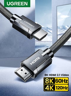 HDMI Cable 8K 2M Ultra High-Speed Cord 48Gbps Support 8K@60Hz, 4K@120Hz, 3D, 7860x4320P UHD, HDR, eARC, HDCP 2.2 Compatible For MacBook Pro 2021/PS4/PS5, Sky Q Box-1M Black