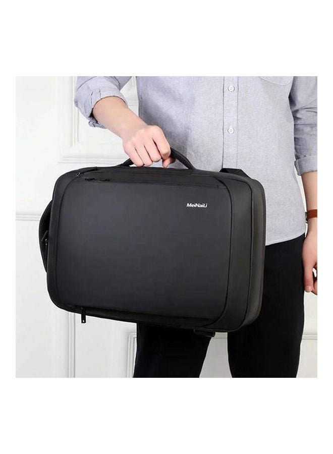 MEINAILI Business Waterproof Multifunction Laptop Backpack With USB Outport Black - Image 2