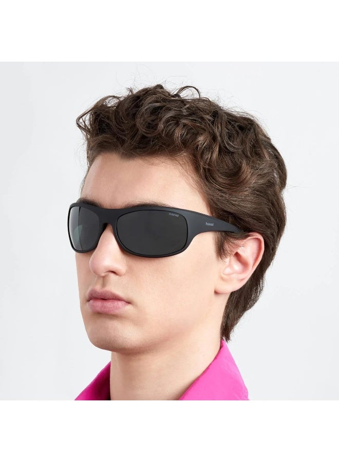 Polaroid Polaroid Men's Polarized Grey Lens Plastic Full Rim Rectangular Sunglasses 217497  - Image 4