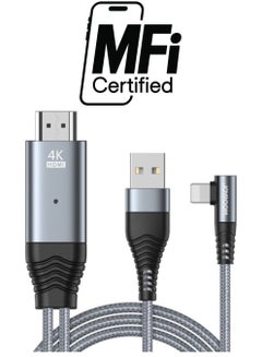 USB Lighting To HDNI Adapter Connector Cable Grey