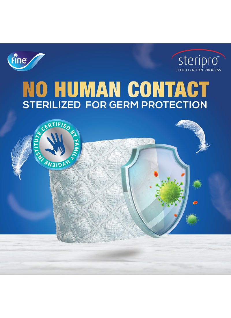 فاين ورق تواليت فاخرة ثلاثي الطبقات عالي الامتصاص قابل للشطف 72 لفة 140 ورقة - Image 4