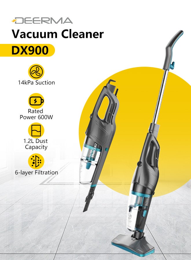 Deerma Ultra Light Steel Filter Lightweight Corded Upright Stick, Handheld Vacuum Cleaner with Low Noise 600 W DX900 Black  - Image 1