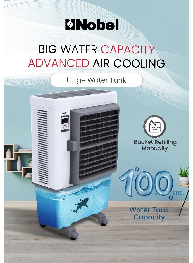 نوبل مبرد هواء بجهاز تحكم عن بعد سعة 100 لتر 100 L NAC1000R رمادي - Image 2