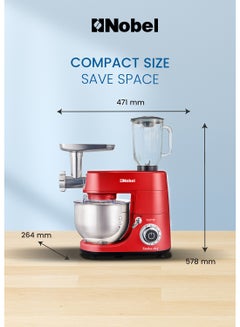 3 in 1 Food Processor Stand Mixer and Bowl 7L with 1.5L Juicer 1500 W NBM100 Red - pnsku/N49752779A/45/_/1732522373/bcfdc8c0-f33b-4764-b1be-595e2eb7d738