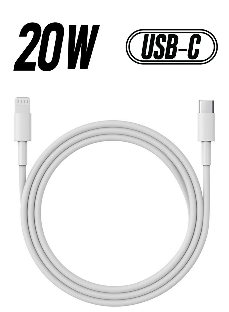 Generic - Type-C To Lightning Fast Charging Data Cable White - Image 1