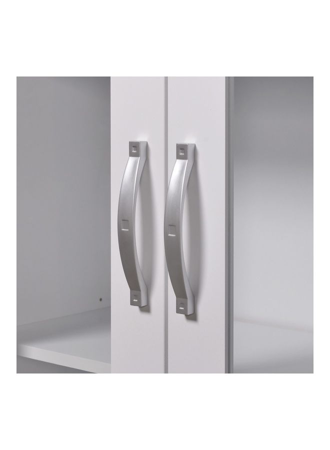 هوم بوكس خزانة عرض خشبية مزودة بدرجين أبيض 170x80cm - Image 4