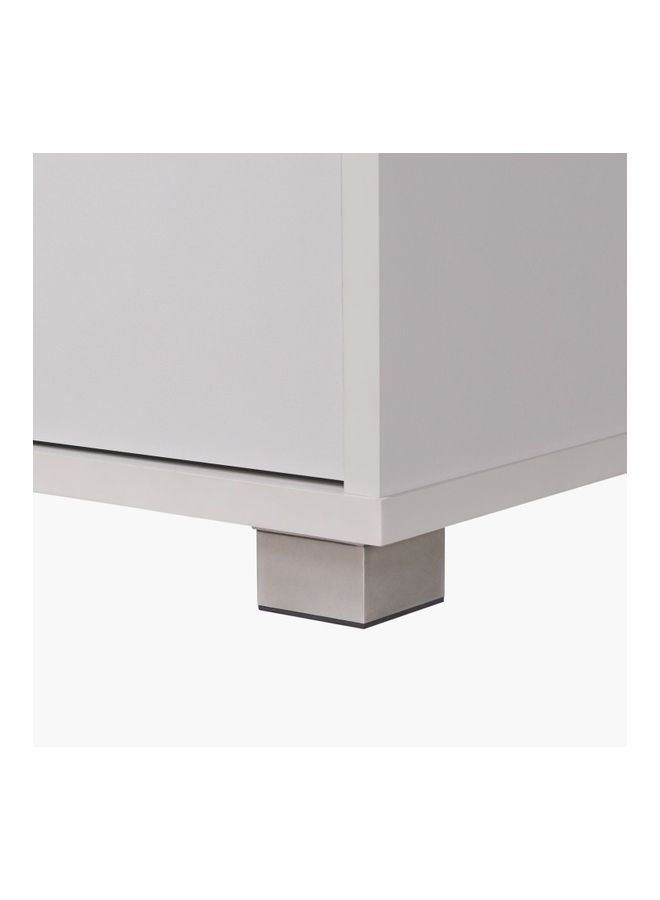 هوم بوكس خزانة عرض خشبية مزودة بدرجين أبيض 170x80cm - Image 5