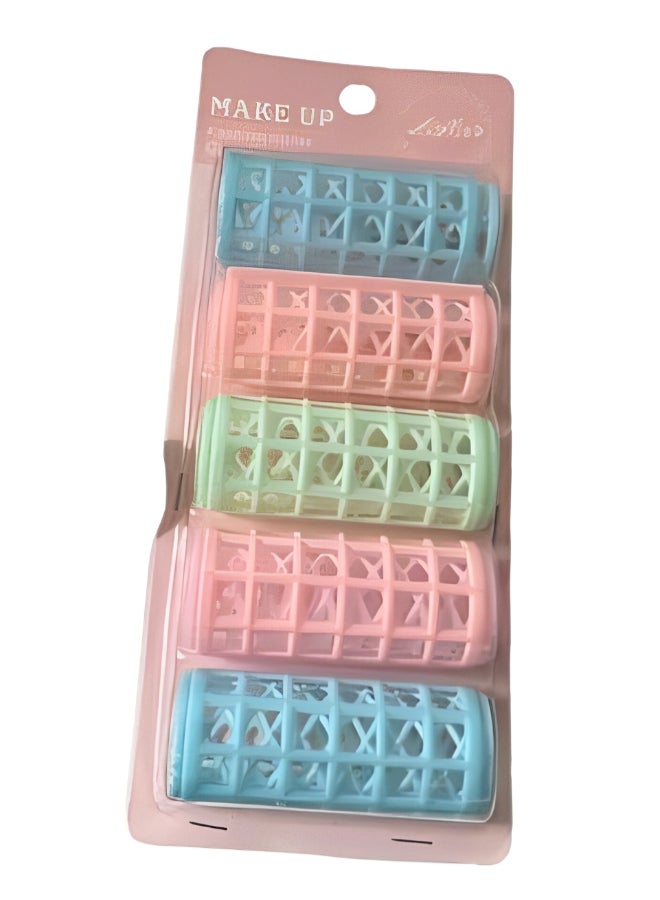 Generic 5-Piece Professional Self Grip Hair Rollers Set Multicolour 