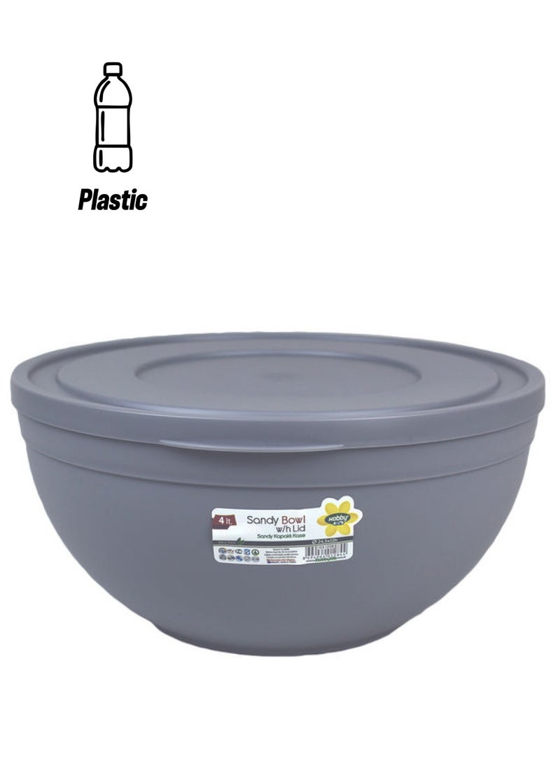 هوبي لايف وعاء رملي مع غطاء رمادي كول 4لترات - Image 1