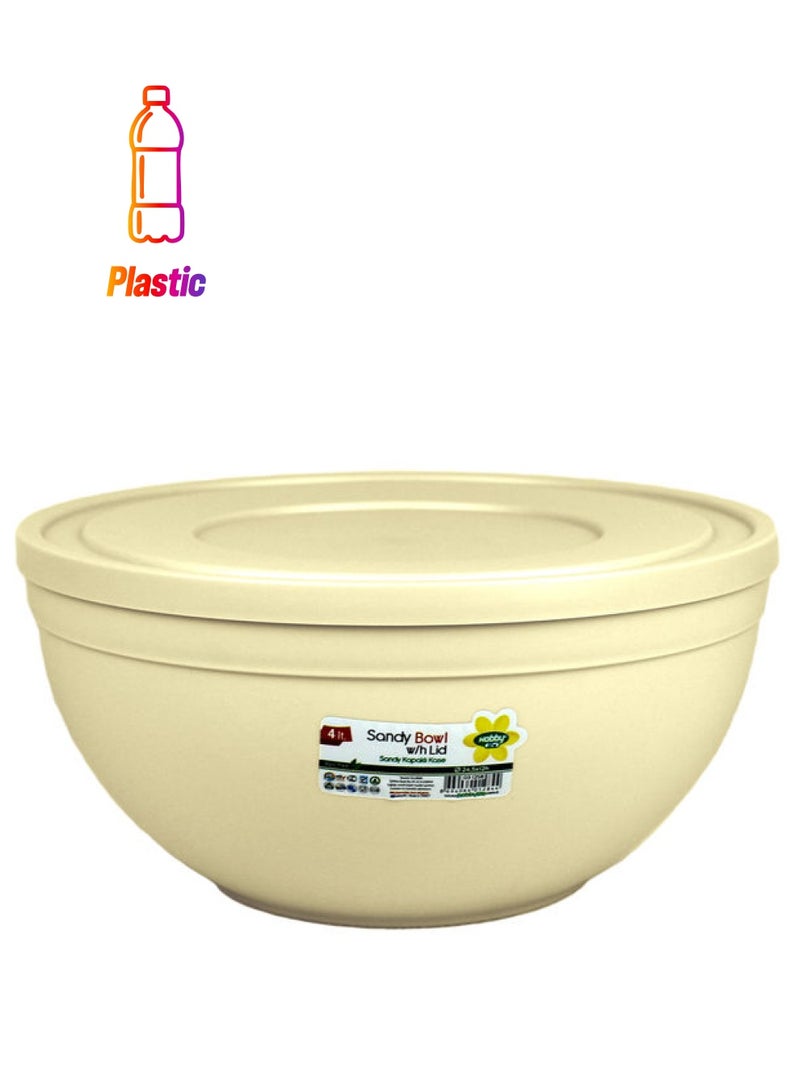 Hobby Life Sandy Bowl With Lid Ivory 4Liters  - Image 1