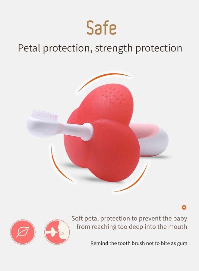 لوكو فرشاة أسنان من لوكو على شكل زهرة سيليكون وردي - Image 4